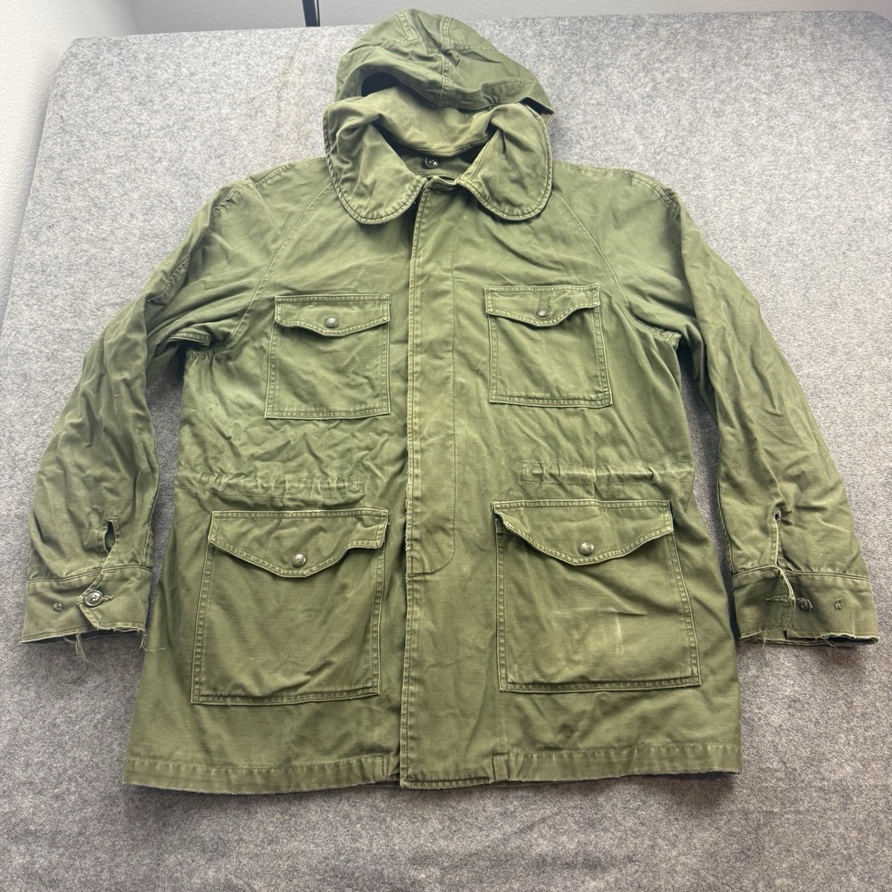 USAF MIL-J-4883B Field Jacket Mens Medium Long OG 107 Vintage 1962 Hooded Conmar